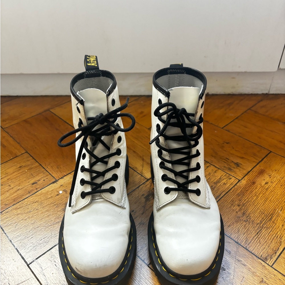 White 1460 Lace-Up Dr Martens Women's Boots